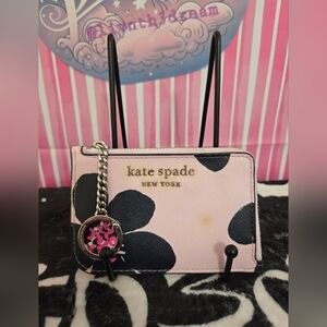 Kate Spade Cameron Grand Flora L-zip Card Holder EUC